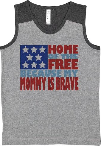 7 ate 9 Apparel Kids 4th of July Mommy is Brave Grey Contrast Tank Top in Saudi Arabia