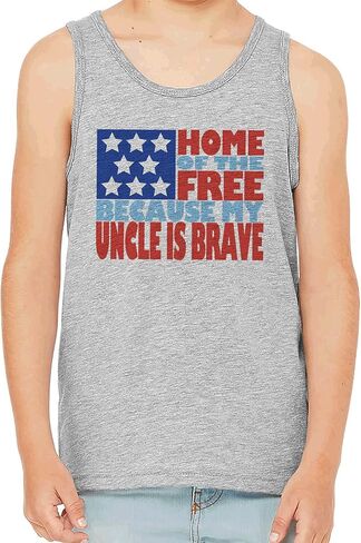 7 ate 9 Apparel Kids 4th of July Uncle is Brave Grey Tank Top in Saudi Arabia