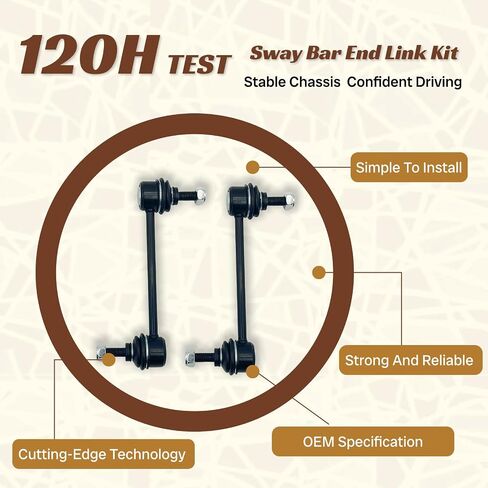 K750415 2PC Stabilizer Bar Bar Bar Link For For Ford 2010 2011 2012 ، متوافق مع Lincoln 2009-2012 MKZ [بعد 04/2009] ، ل Mercury 2010 2011 Milan in Kuwait