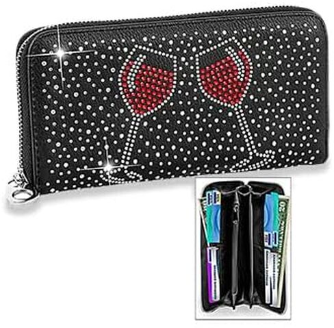 حقيبة اليد Express Pattern Rhinestone Accordion Wallet (BLW-7229-BK) in Kuwait