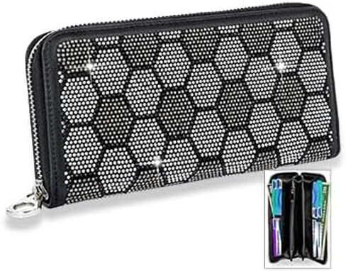 حقيبة اليد Express Pattern Rhinestone Accordion Wallet (BLW-7229-BK) in Kuwait