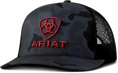 ARIAT Men's Navy Camo Richardson 112 Trucker Cap with Red 3D Embroidered Logo in Saudi Arabia