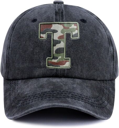 Initial Letter A-Z Hats for Men Women, Adjustable Print Cotton Baseball Cap in Kuwait