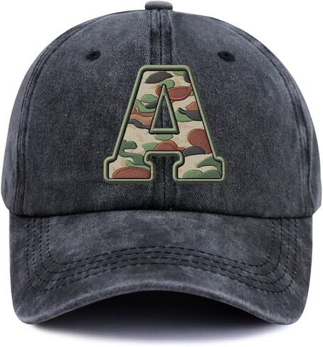 Initial Letter A-Z Hats for Men Women, Adjustable Print Cotton Baseball Cap in Kuwait