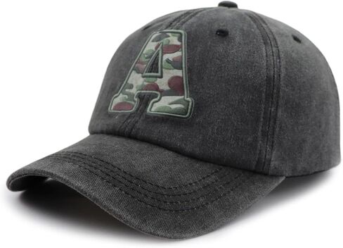 Initial Letter A-Z Hats for Men Women, Adjustable Print Cotton Baseball Cap in Kuwait