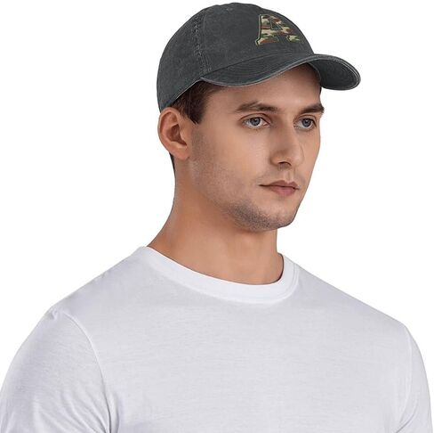Initial Letter A-Z Hats for Men Women, Adjustable Print Cotton Baseball Cap in Kuwait