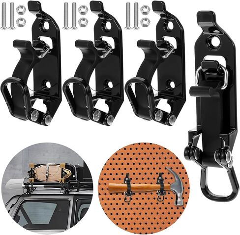 4pcs Mount for Roof Rack ، جبل مجرفة لسرير الشاحنة ، شاحنة على الطرق الوعرة رف رف فأس جبل ، حامل مجرفة للشاحنة ومشابك قبضة سريعة تناسب 0.67 "إلى 1.57" أدوات د (أسود) in Saudi Arabia