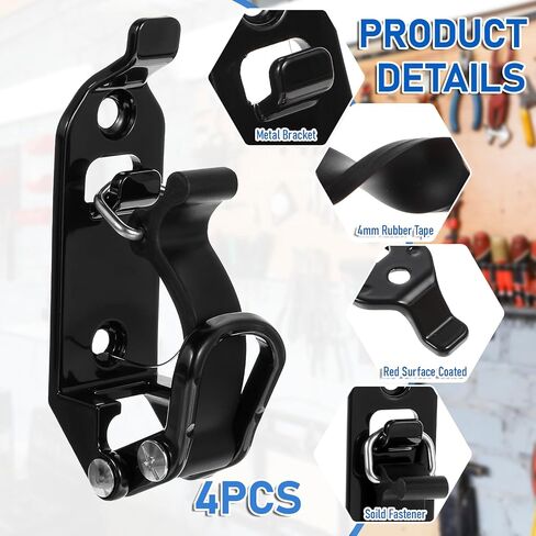 4pcs Mount for Roof Rack ، جبل مجرفة لسرير الشاحنة ، شاحنة على الطرق الوعرة رف رف فأس جبل ، حامل مجرفة للشاحنة ومشابك قبضة سريعة تناسب 0.67 "إلى 1.57" أدوات د (أسود) in Saudi Arabia