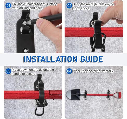 4pcs Mount for Roof Rack ، جبل مجرفة لسرير الشاحنة ، شاحنة على الطرق الوعرة رف رف فأس جبل ، حامل مجرفة للشاحنة ومشابك قبضة سريعة تناسب 0.67 "إلى 1.57" أدوات د (أسود) in Saudi Arabia