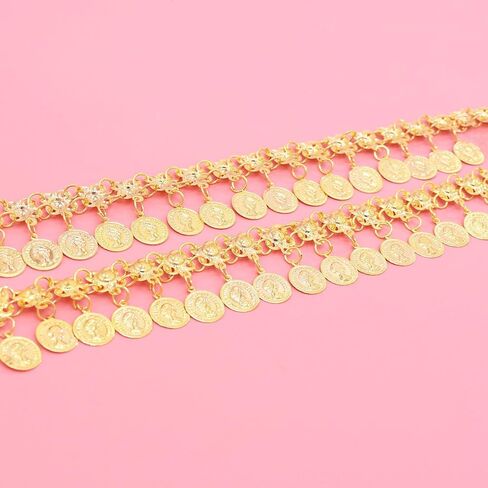 Vintage Coin Tassel Shoulder Epaulete Chain Antique Gold Belly Dance Belt Body Chain Gypsy Adjustable Sexy Bikini Beach Dancing Holidays Party Fashion Jewelry Accessories for Women Ladies in Saudi Arabia