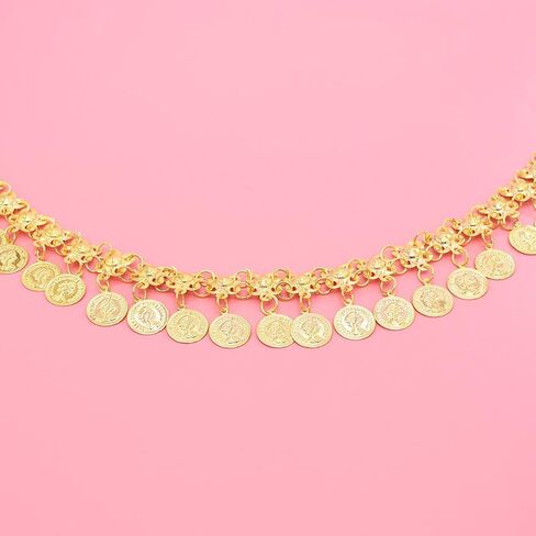 Vintage Coin Tassel Shoulder Epaulete Chain Antique Gold Belly Dance Belt Body Chain Gypsy Adjustable Sexy Bikini Beach Dancing Holidays Party Fashion Jewelry Accessories for Women Ladies in Saudi Arabia