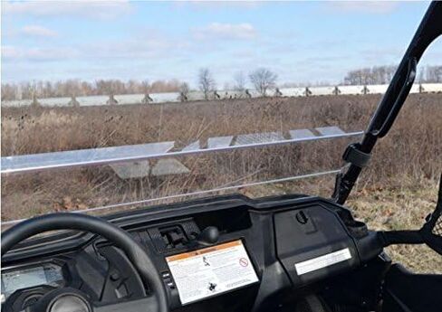 SuperATV Half Windshield for 2016+ Honda Pioneer 1000/1000-5 | Standard 1/4" Thick Dark Tinted Polycarbonate- 250x Stronger Than Glass | Windshield Height: 9-7/8" | Protects from Debris | USA Made in Saudi Arabia
