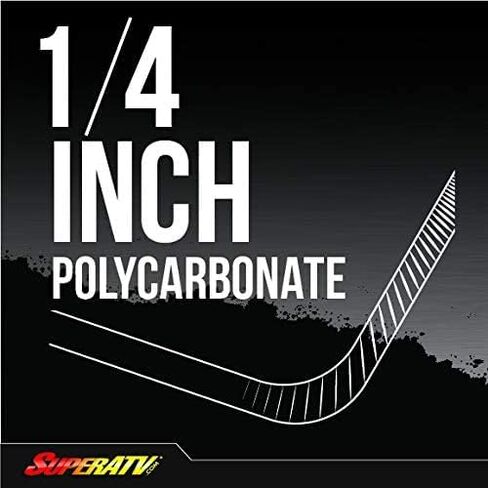 SuperATV Half Windshield for 2016+ Honda Pioneer 1000/1000-5 | Standard 1/4" Thick Dark Tinted Polycarbonate- 250x Stronger Than Glass | Windshield Height: 9-7/8" | Protects from Debris | USA Made in Saudi Arabia