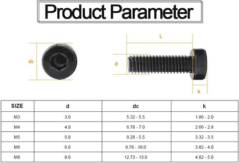 Thin Low Short Profile Hex Socket Screw Set with Hex Socket - M3 M4 M10 M12 - Grade 12.9 Carbon Steel Allen Screws for Durable Fixing (10mm, M6 10pcs) in Saudi Arabia