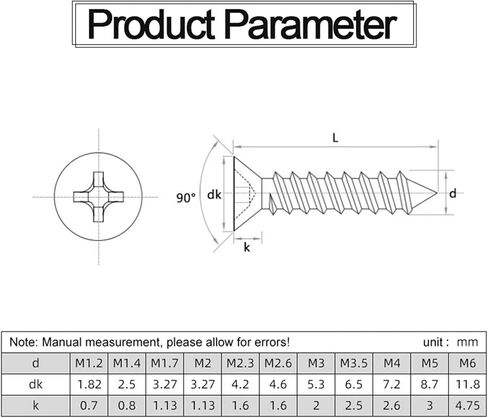 Cross Flat Head Self-Tapping Screw M1.2 M1.4 M1.7 M2 M2.3 M3 M4.2 M4 M5 M6 Stainless Steel for Sheet Metal (45 mm, M3 55 Pieces) in Saudi Arabia