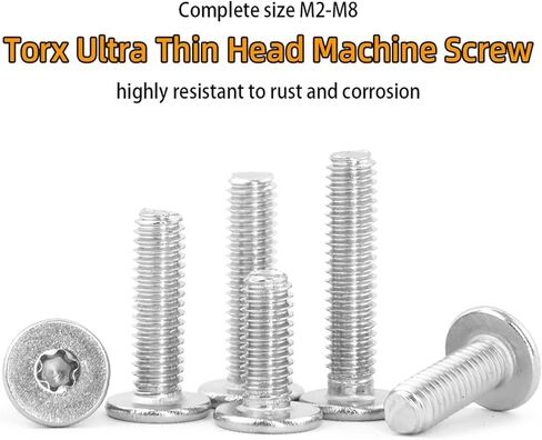Ultra Low Torx Head Screws, Stainless Steel 304, M2, M2.5, M3, M4, M6, M8, Hexagonal Torx Machine Screw with Super Low Flat Head (18 mm, M2.5 50 Pieces) in Saudi Arabia