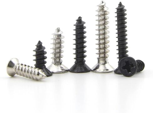 20-100 Pieces Cross Flat Head Self Tapping Carbon Steel Screws M1-M4 for Watches, Phones and Glasses Repair (Nickel Plated, 8MM_M4 50PCS) in Saudi Arabia