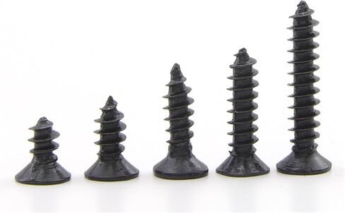 20-100 Pieces Cross Flat Head Self Tapping Carbon Steel Screws M1-M4 for Watches, Phones and Glasses Repair (Black Plated, 18MM_M3.5 50PCS) in Saudi Arabia
