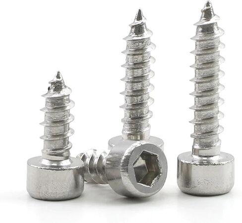 10-55pcs Hex Socket Tapping Screws M2 M2.6 M3 M3.5 M4 M5 M6 Stainless Steel Hexagon Socket Self Tapping Screw for Speakers (30mm, M3 55pcs) in Saudi Arabia