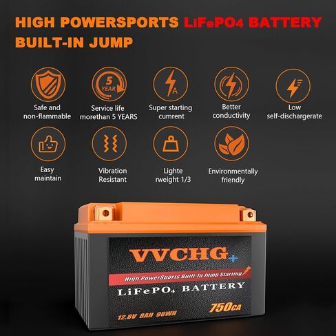 Motorcycle Battery 12V 5AH LiFePO4 with Smart BMS, YTX7A-BS/YTX9-BS/YT12A-BS/YTZ14S-BS for ATV, UTV, JetSki, 4 Wheeler in Saudi Arabia