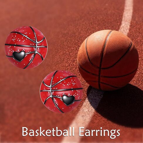 Basketball Stud Earrings for Women Teen S925 Sterling Silver Sparkly Simple Shiny Sports Jewelry in Saudi Arabia