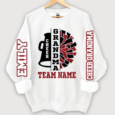 Personalized Cheer Grandma Shirt, Glitter Sweatshirts, Cheer Grandma Shirts for Women in Kuwait