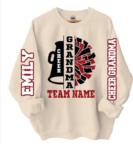 Personalized Cheer Grandma Shirt, Glitter Sweatshirts, Cheer Grandma Shirts for Women in Kuwait