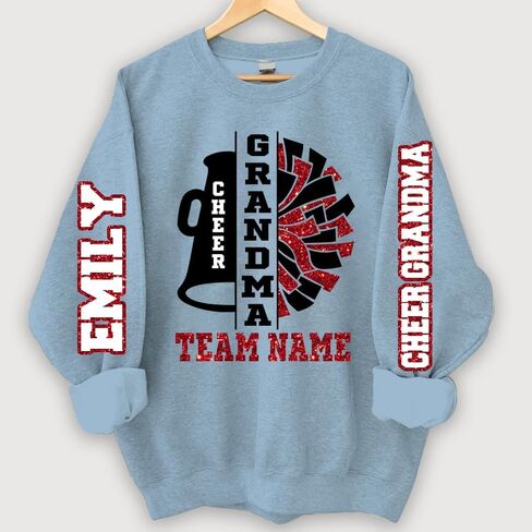 Personalized Cheer Grandma Shirt, Glitter Sweatshirts, Cheer Grandma Shirts for Women in Kuwait