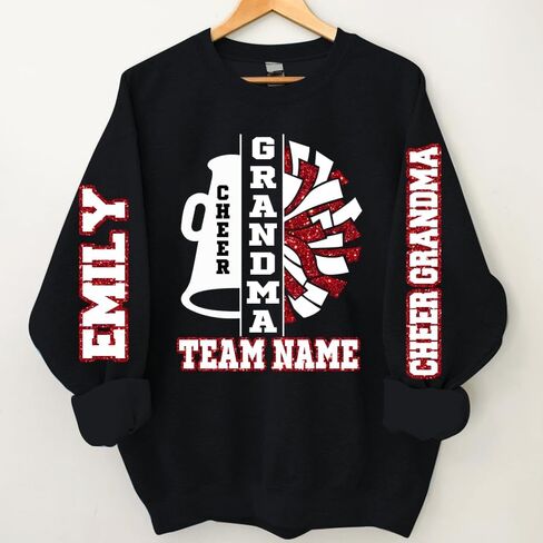 Personalized Cheer Grandma Shirt, Glitter Sweatshirts, Cheer Grandma Shirts for Women in Kuwait