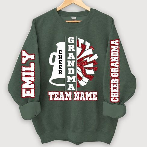 Personalized Cheer Grandma Shirt, Glitter Sweatshirts, Cheer Grandma Shirts for Women in Kuwait