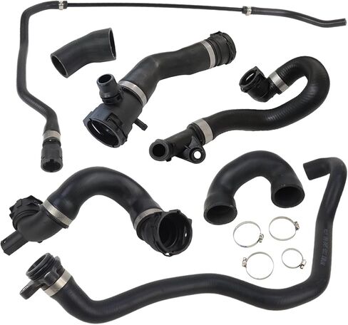 Radiator Coolant Water Hose Pipe Kit for BMW 1/3/6/7/X1/Z3/Z4, for 130i/325i/330i/630i/730Li, E63/E64/E66/E83/E84/E85/E86/E87/E89/E90/E92/E93, Replaces 11537516414 1712761851 17127618510 17127531581 in Saudi Arabia