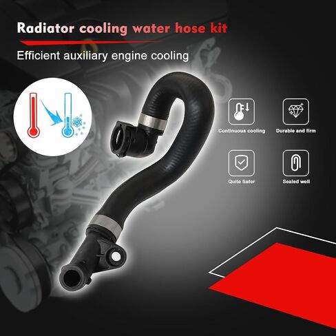 Radiator Coolant Water Hose Pipe Kit for BMW 1/3/6/7/X1/Z3/Z4, for 130i/325i/330i/630i/730Li, E63/E64/E66/E83/E84/E85/E86/E87/E89/E90/E92/E93, Replaces 11537516414 1712761851 17127618510 17127531581 in Saudi Arabia