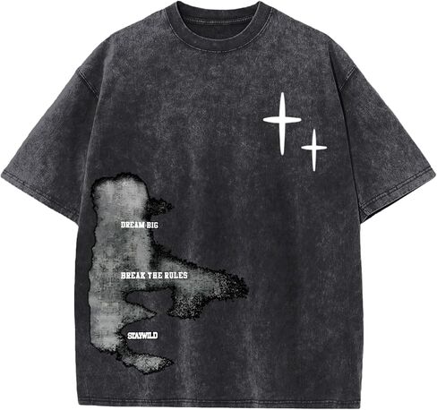 Mens Graphic Tees Y2k Streetwear Oversized Tshirts Vintage Acid Wash Shirts Summer Casual Inspirational Tee Shirt in Saudi Arabia
