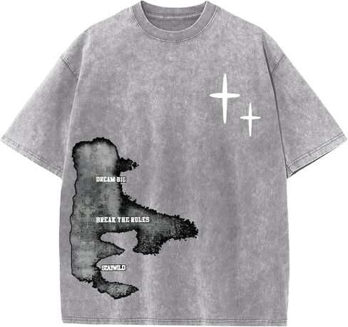 Mens Graphic Tees Y2k Streetwear Oversized Tshirts Vintage Acid Wash Shirts Summer Casual Inspirational Tee Shirt in Saudi Arabia
