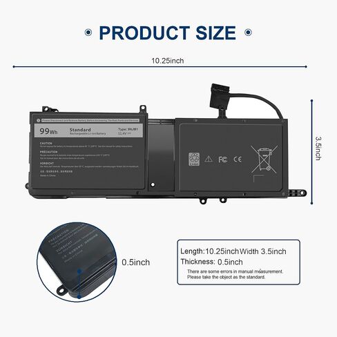 بطارية 86WH نوع 69KF2 لجهاز Dell XPS 15 9500 9510 9500 2020 Series Inspiron 7510 7620 Precision 5570 محطة العمل المتنقلة، Alienware M15 R3 R4 R5 M17 R3 R4 Series 8FCTC 070N2F M59JH 0M59JH 0P8P1P 0DVG8M in Kuwait