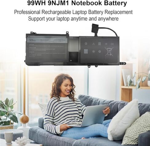 بطارية 86WH نوع 69KF2 لجهاز Dell XPS 15 9500 9510 9500 2020 Series Inspiron 7510 7620 Precision 5570 محطة العمل المتنقلة، Alienware M15 R3 R4 R5 M17 R3 R4 Series 8FCTC 070N2F M59JH 0M59JH 0P8P1P 0DVG8M in Kuwait