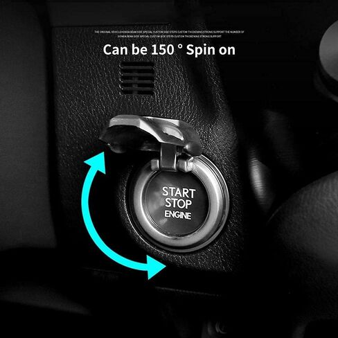 Zinc Alloy One-Key Start Cover, Universal Car Engine Start Stop Button Protective Cover Ignition Button Decoration Accessories (Black) in Saudi Arabia