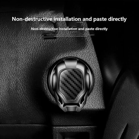 Zinc Alloy One-Key Start Cover, Universal Car Engine Start Stop Button Protective Cover Ignition Button Decoration Accessories (Black) in Saudi Arabia