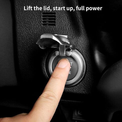 Zinc Alloy One-Key Start Cover, Universal Car Engine Start Stop Button Protective Cover Ignition Button Decoration Accessories (Black) in Saudi Arabia
