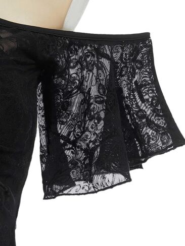Meowcos Goth Bikini Flock Design Swimsuit Dark Style Gothic Gothic Suit With Up in Saudi Arabia