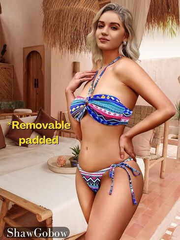 Boho Print Bikini, Sexy Keyhole, Low Rise, High Cut, 2 Piece in Saudi Arabia