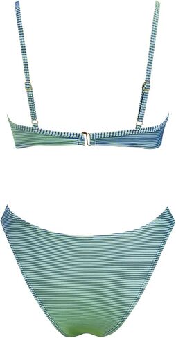 VOLAFA Women's Triangle Bikini Set Textured U Wire Push Up Solid Cheeky Two Piece Swimsuit Bathing Suit in Kuwait