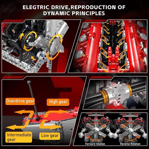 Mould King 10182 V8 Engine Model Kit - Build Your Own V8 Tank Engine Building Block with Battery Box, DIY Collectable 8-Cylinder Combustion Engine Model Toys for Kids/Adult 14+Years (2250+PCS) in Saudi Arabia