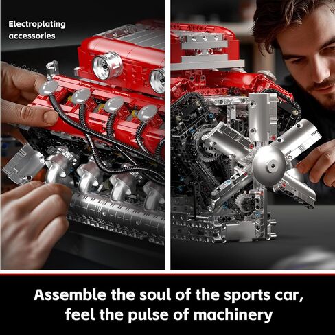 Mould King 10182 V8 Engine Model Kit - Build Your Own V8 Tank Engine Building Block with Battery Box, DIY Collectable 8-Cylinder Combustion Engine Model Toys for Kids/Adult 14+Years (2250+PCS) in Saudi Arabia