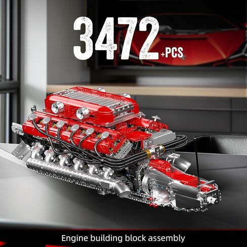 Mould King 10182 V8 Engine Model Kit - Build Your Own V8 Tank Engine Building Block with Battery Box, DIY Collectable 8-Cylinder Combustion Engine Model Toys for Kids/Adult 14+Years (2250+PCS) in Saudi Arabia
