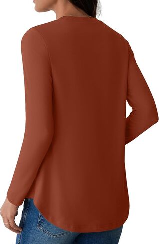 JustfashionNow Womens Long Sleeve Derts Crew Neck Discual Basic Pluse Flowy Tunic Tunic Tops Fall Fashion 2025 in Kuwait