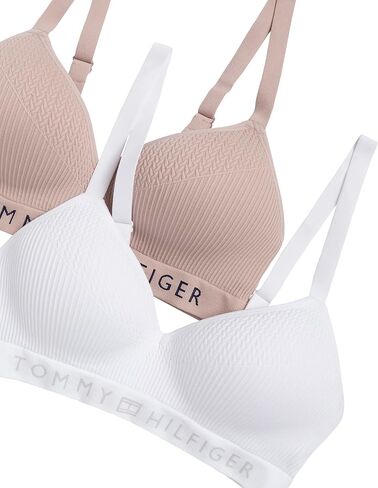 Tommy Hilfiger Women's Seamless Lined Wirefree Ribbed Bra 2-Pack in Saudi Arabia