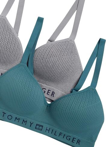 Tommy Hilfiger Women's Seamless Lined Wirefree Ribbed Bra 2-Pack in Saudi Arabia