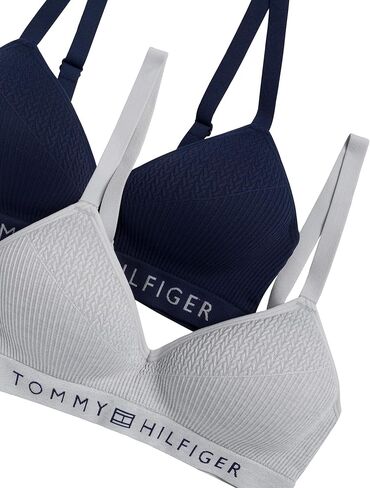 Tommy Hilfiger Women's Seamless Lined Wirefree Ribbed Bra 2-Pack in Saudi Arabia