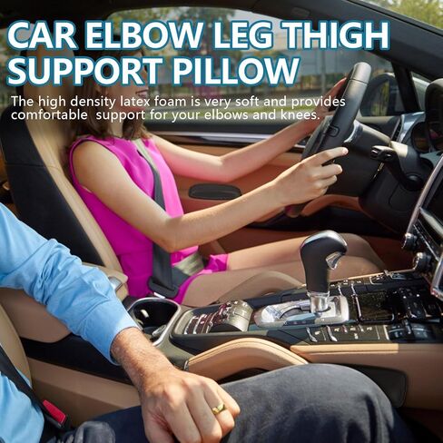 2PCS Car Door Armrest Pads, Soft Leather Elbow Pad Arm Rest for Car, Comfortable Car Knee Cushion, Automotive Elbow Leg Thigh Support Cushion Pillow, Interior Car Accessories (Beige) in Saudi Arabia